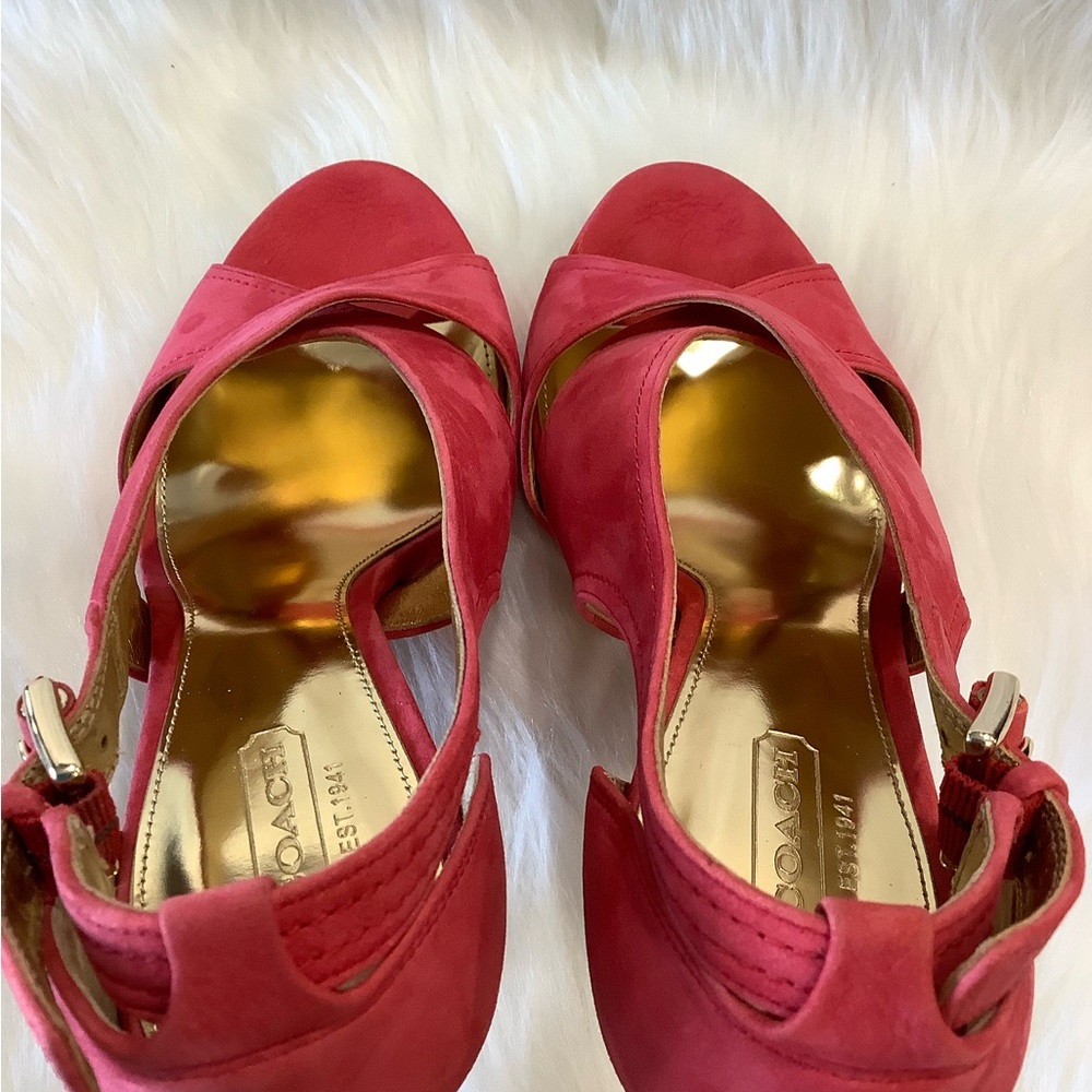 NWB 👠Coach Adelle Blossom Nubuck Suede Leather - Picture 9 of 13